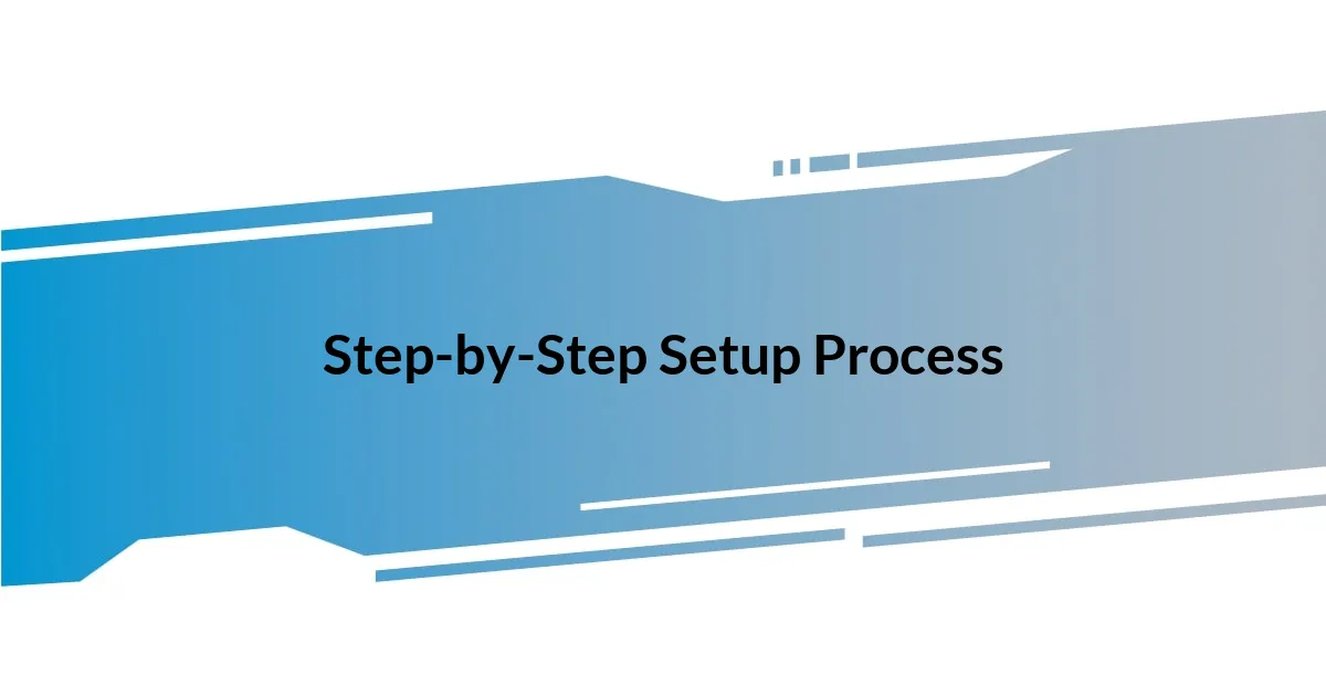 Step-by-Step Setup Process